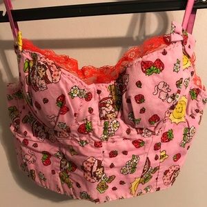 Strawberry Shortcake Themed Crop Top/ Bralette